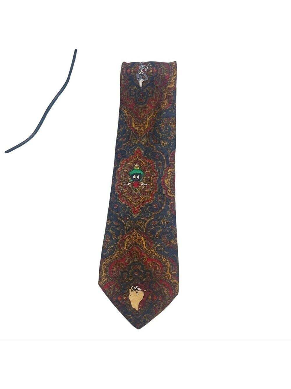 Warner Bros Looney Tunes Bugs Bunny Paisley Blue Hold Tie 55” Neck Tie